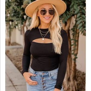 Pink lily Keyhole bodysuit